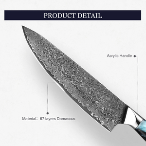 Cuchillo de Chef LEGACY BLADES de Damasco, Forjado a Mano, Profesional, con Mango de Resina de Espiga Completa, Fabricante OEM ODM - Product Image 4