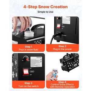 Macchina per Fiocchi di Neve da Esterno 900W, Portatile/Sospesa, 9 Luci LED RGB, 12 Colori di Illuminazione, Telecomando Wireless per Attrezzature di Illuminazione Scenica - Product Image 5