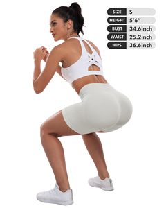 Workout Gym Shorts For Women Biker Shorts High Waisted Tummy Control Butt Lifting Running Sports Yoga <b>Booty</b> Scrunch Butt Shorts - Product Image 5