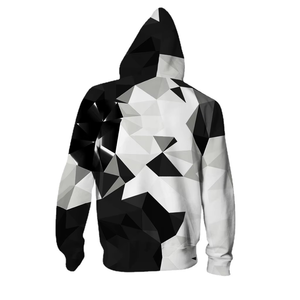 Sweat à capuche zippé personnalisé avec impression en relief pour homme, en molleton 100 % coton anti-boulochage, idéal pour l'hiver et le sport urbain - Product Image 2