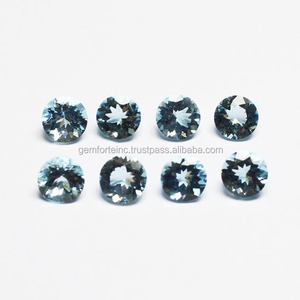 Coussin aigue-marine en forme de pierre précieuse calibrée en vrac Coussin aigue-marine Santa Maria à facettes en vrac 3A aigue-marine naturelle - Product Image 6