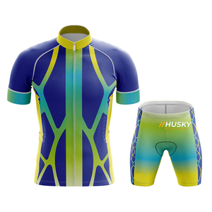 Jersey de Ciclismo Personalizado Azul de Manga Corta, Ecológico, 100% Poliéster, Unisex, Alta Elasticidad, Logotipo Frontal - Product Image 4