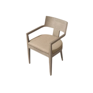 Modern Upholstered Dining Chair Wooden <b>Armchair</b> <b>Beige</b> Dining Seat for Home Restaurant - Product Image 1