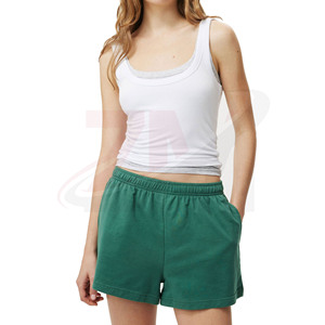 Conjunto Deportivo de Verano al Por Mayor para Mujer, con Logotipo Personalizado, 2 Piezas: Camiseta sin Mangas y Pantalones Cortos Deportivos, Diseño Sólido - Product Image 5