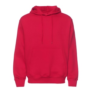 Sweat-shirt à capuche classique rouge unisexe en coton molletonné, streetwear décontracté, logo personnalisé, tissu doux, OEM ODM, sweats en gros - Product Image 1