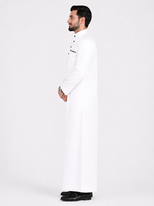 Long Sleeves <b>Men</b> Casual Dress Pure Cotton Polyester Turbans <b>Men</b> Clothing Ankle Length Button Pocket Whole sale - Product Image 2