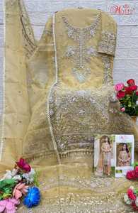 Premium Organza Shalwar Kameez con Khatli bordado Santoon parche inferior y diseñador Organza Dupatta para fiestas - Product Image 4