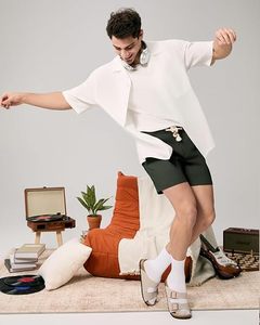 Men's Cotton Drawstring <b>Shorts</b> Casual <b>Knee</b> <b>Length</b> Athletic <b>Shorts</b> with Pockets for Gym Running Everyday Wear - Product Image 2