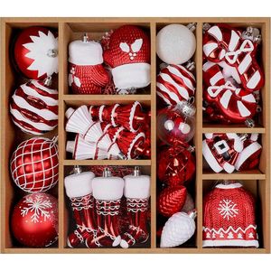 Set di 85 Palline di Natale Infrangibili in Plastica, Decorazioni Colorate per Albero di Natale, Ornamenti Festivi - Product Image 5