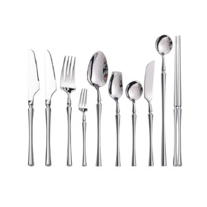 Stainless Steel Fork Spoon Knife Silver <b>Cutlery</b> <b>Set</b> Luxury Wedding Flatware <b>Sets</b> Elegant Design Mirror Polish Durable <b>Reusable</b> - Product Image 6