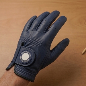 Gant de golf OEM en cuir Cabretta de qualité supérieure pour gaucher, avec logo personnalisé, marqueur de balle magnétique, respirant, adhérence douce, anti-UV, fermeture auto-agrippante - Product Image 3