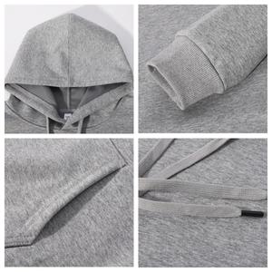 Ensemble sweat à capuche et jogging unisexe gris en coton, couleur unie, survêtement décontracté à manches longues avec cordon de serrage, coupe ample, idéal pour l'automne - Product Image 2