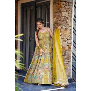 Vestido Anarkali de Diseñador y Dupatta para Fiesta - Talla XS - Product Image 2