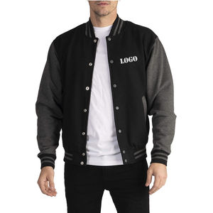 Blouson universitaire premium pour homme, chaud en polaire, style Letterman, logo personnalisé, boutons-pression, usage quotidien, hiver, vente en gros OEM, direct usine - Product Image 4