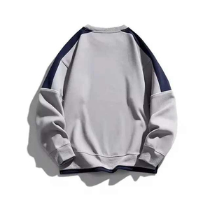 Sweat-shirt décontracté pour homme 100 % coton, molleton épais, coupe-vent, couleur unie, impression personnalisée, design épaules tombantes, chaleur hivernale - Product Image 2