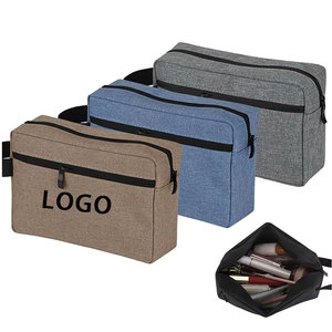 High Quality Custom Gray Portable Travel Make up Pouch Toiletry Bags Personal <b>Hanging</b> Makeup Organizer Cosmetic Bag with logo - Product Image 1