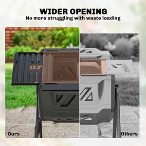 Composter a Doppia Camera da 53 Galloni Senza BPA con Ventole Regolabili (Nero) - Product Image 6