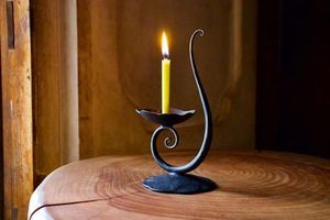 Iron Candlestick Holder with Curved Design for Home Decoration - Product Image 1