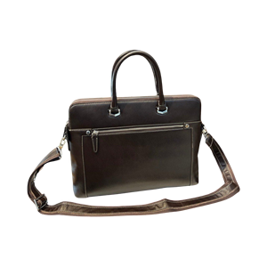 Maletín Unisex de Cuero Genuino en Azul Marino, Casual, Clásico, Lujoso, con Cierre de Cremallera Dorada, Hecho a Mano, Portátil y de Alta Calidad - Product Image 2