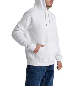Sudadera de Cuello Redondo para Hombre, de Algodón Blanco, Corte Regular, Color Sólido, Informal, Tejida, para Otoño - Product Image 2