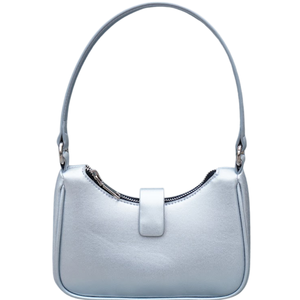 Bolso de Hombro de Piel Sintética Plateada con Bordado de Moda, Cierre Superior Curvo, Bolso Bandolera para el Uso Diario y Viajes - Product Image 1