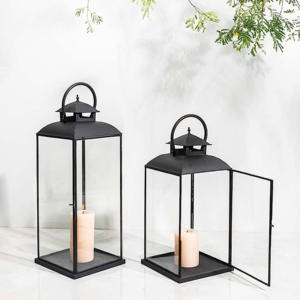 Lanternes à bougies décoratives en verre de haute qualité, design traditionnel, fabrication artisanale, pour la décoration de table dans le salon - Product Image 1