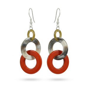 Pendientes de Cuerno de Búfalo Natural para Mujer, Joyería Artesanal para Propietarias de Boutiques y Tiendas, Diseño de Moda Único y Destacado - Product Image 1