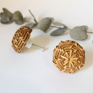 Vintage rattan knob internal <b>door</b> <b>handle</b> wholesale price hand-made knobs woven dresser <b>pull</b> - Product Image 1