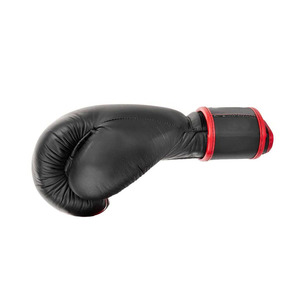 Leather Boxing Gloves Black Red Laced Adjustable Wrist <b>Strap</b> for Adults Boxing Training Gear Best Price Custom Boxing Gloves - Product Image 5