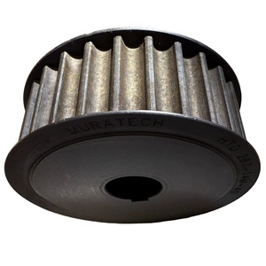 Poulie de distribution HTD 28T 14M, largeur de courroie 40 mm, matériau en acier, bride montée, noirodisé, poulie EN8 - Product Image 2