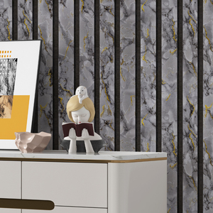 Rouleau de <span class=keywords><strong>papier</strong></span> <span class=keywords><strong>peint</strong></span> décoratif en <span class=keywords><strong>relief</strong></span> 3D texturé avec finition en feuille d'or pour revêtement mural intérieur - Product Image 2