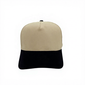 Casquette de baseball à 5 panneaux structurée à profil haut et visière incurvée, bicolore, avec logo personnalisé, fabriquée au Vietnam, style urbain tendance pour adultes - Product Image 1