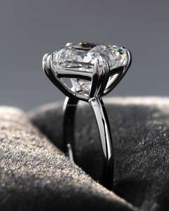 IGI Lab Grown Princess Cut Diamond Vintage 14KT Oro blanco Unisex Compromiso Anillo DE BODA Ajuste de punta para fiesta de aniversario - Product Image 3