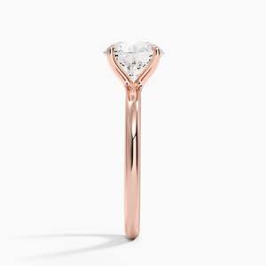 Bague de fiançailles solitaire en moissanite taille ronde or rose - Product Image 6