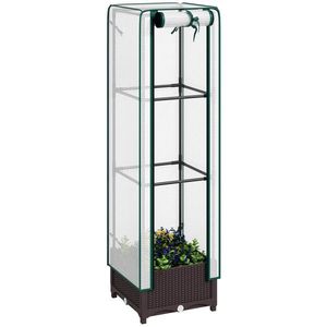 Fioriera da Giardino 40x40x124 cm con Copertura in PE - Product Image 1