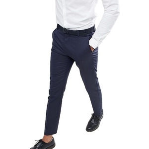 Pantalones chinos de algodón transpirable de lona de primera calidad para hombre, pantalones informales inteligentes antibolitas para verano, pantalones formales de lavado oscuro al por mayor - Product Image 2