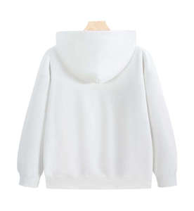 เสื้อฮู้ดซิปแบบยูนิเซ็กซ์ สีครีม ผ้าฝ้ายเฟรนช์เทอร์รี่ ดีไซน์กระเป๋าแบบลำลอง เหมาะสำหรับใส่ในฤดูใบไม้ร่วง - Product Image 6