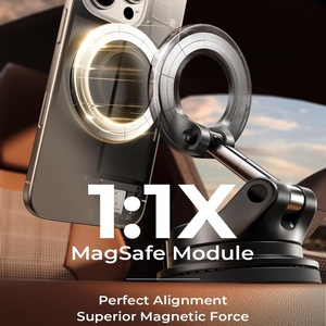 LISEN Retractable Car Phone Mount 360 Adjustable Vacuum Magnetic Phone Holder Suction Cup Phone Mount for iPhone 16 Pro Max