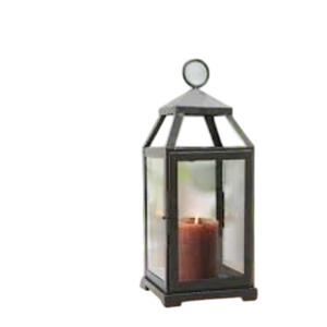 Wholesale Black Metal Hanging <b>Lantern</b> <b>Candle</b> <b>Holder</b> With Clear Glass Panels Iron Classic Style Indoor Outdoor Decorative <b>Lantern</b> - Product Image 1