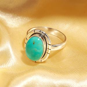 Designer Sterling <b>Silver</b> Plated Natural Arizona Turquoise <b>Rings</b> Handmade Jewelry Bulk Latest Trending Fashion Turquoise - Product Image 3