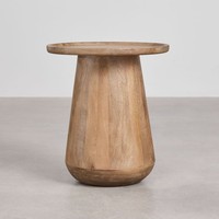 Table de chevet ronde Vandana Nova Altis Ø50 cm en bois de manguier Naiara