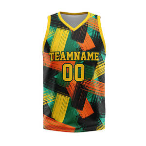 Ensembles de maillots de basketball unisexes personnalisés en gros avec logo, grandes tailles, respirants, impression sérigraphique, anti-humidité, anti-UV pour joueurs - Product Image 2