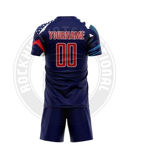 Uniforme de Fútbol Profesional de Alta Calidad, Conjunto de Camiseta y Pantalones Cortos de Poliéster para Entrenamiento y Deportes - Product Image 2