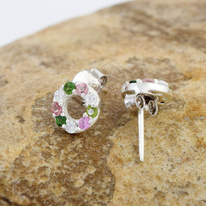 New Best-Selling Multi Gemstone Lightweight <b>Fine</b> <b>Stud</b> <b>Earrings</b> Latest Design 925 Sterling Solid Silver Women's Wear <b>Fine</b> Jewelry - Product Image 3