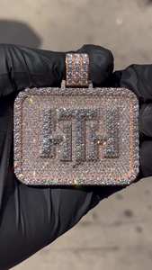 Colgante Personalizado con Iniciales HTH, Diamante Moissanita, Plata de Ley 925, Estilo Hip Hop, Joyería Personalizada - Product Image 4