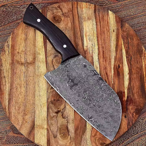 Couteau de cuisine professionnel 2026 LEGACY BLADES en acier Damas forgé à la main, manche en bois d'olivier, couteau à hacher pour chef - Product Image 2
