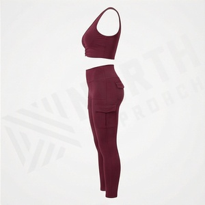 Woman Gym Sets Piece Sport Bra <b>Cross</b> Back Seamless Yoga Set Running Leggings Clothing Athletic Suit Fitness Activewear - Product Image 3