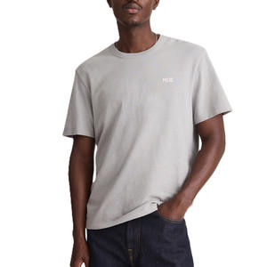 T-shirt en jersey de coton pour homme, col rond, logo personnalisé, streetwear décontracté, respirant, manches courtes, OEM, marque privée - Product Image 3