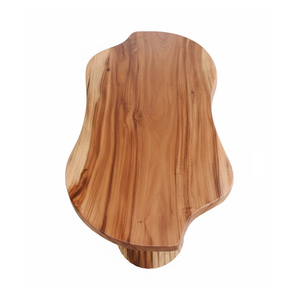 Modern Organic Solid Suar Wood <b>Coffee</b> <b>Table</b> Fluted <b>Legs</b> Design Handmade Natural Live Edge Premium Living Room Furniture - Product Image 4