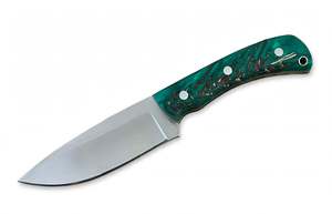 Cuchillo utilitario de hoja fija hecho a mano con mango de resina verde en forma de piña, herramienta para cortar de acero inoxidable. - Product Image 2